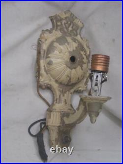Parts / repair vintage antique electric sconce lamp light cast iron wall fixture