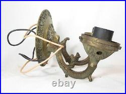 Parts / vintage Union Made lamp ornate wall sconce double light electric fixture