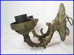 Parts / vintage Union Made lamp ornate wall sconce double light electric fixture