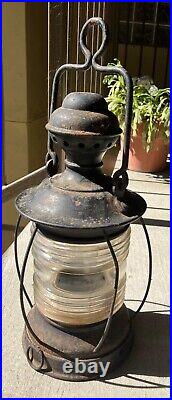 Perkins Perko P&A Brass Marine Lamp Nautical Ship Lantern Clear Glass Vintage