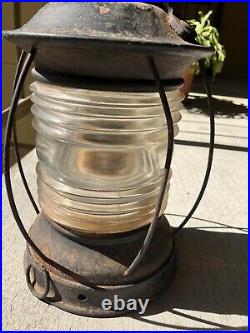 Perkins Perko P&A Brass Marine Lamp Nautical Ship Lantern Clear Glass Vintage