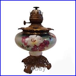 Pittsburgh / Success Oil Lamp Handpainted Floral Antique Parts Only Please Read