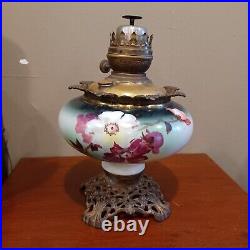 Pittsburgh / Success Oil Lamp Handpainted Floral Antique Parts Only Please Read