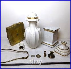Porcelaine de Paris Louis XVI Revival Lamp Complete Parts 1890-1910
