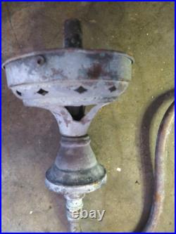 (Qty-4) Antique Gas Light Lamp Brass Arms & Burners with Shade Holders