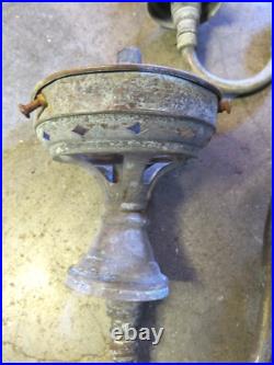 (Qty-4) Antique Gas Light Lamp Brass Arms & Burners with Shade Holders