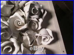 R700 Vtg Lot of 100 Porcelain Flowers Lamp Chandelier Parts White Capodimonte