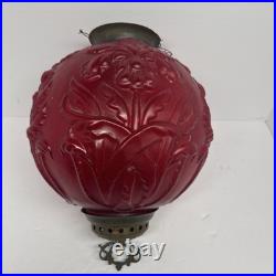 RARE Antique Pittsburgh REGAL IRIS Swag Lamp Globe Hardware For Parts Or Repair