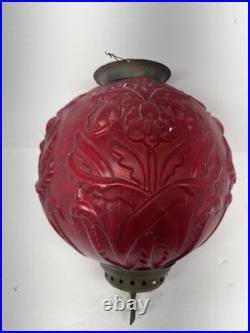 RARE Antique Pittsburgh REGAL IRIS Swag Lamp Globe Hardware For Parts Or Repair