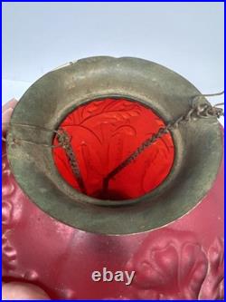 RARE Antique Pittsburgh REGAL IRIS Swag Lamp Globe Hardware For Parts Or Repair