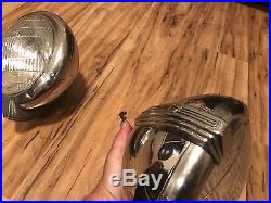 RARE Vintage Auto Lamp Headlights Head Lights Art Deco Hot Rod Rat SCTA Flathead