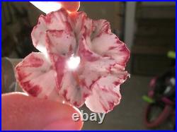 RRR Vtg Lot of 40 Porcelain Carnations Lamp Parts Cranberry Pink Capodimonte