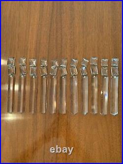 Rare Lot Of 11 Antique Chandelier Lamp Crystal Glass Prisms Parts