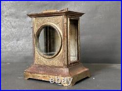 Rare Old Vintage Handmade Brass Work Rustic Iron Carriag Clock Case Frame Parts