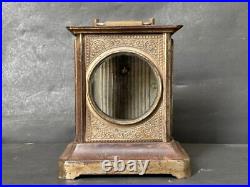 Rare Old Vintage Handmade Brass Work Rustic Iron Carriag Clock Case Frame Parts