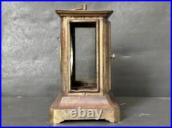 Rare Old Vintage Handmade Brass Work Rustic Iron Carriag Clock Case Frame Parts