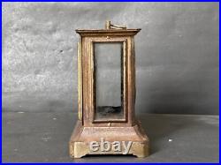 Rare Old Vintage Handmade Brass Work Rustic Iron Carriag Clock Case Frame Parts