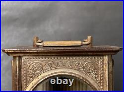 Rare Old Vintage Handmade Brass Work Rustic Iron Carriag Clock Case Frame Parts