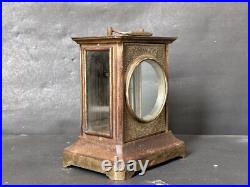 Rare Old Vintage Handmade Brass Work Rustic Iron Carriag Clock Case Frame Parts
