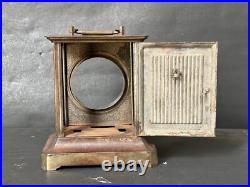 Rare Old Vintage Handmade Brass Work Rustic Iron Carriag Clock Case Frame Parts
