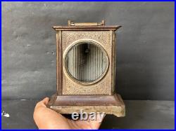 Rare Old Vintage Handmade Brass Work Rustic Iron Carriag Clock Case Frame Parts