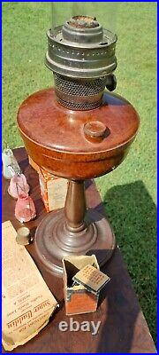 Rare Vintage Aladdin Bakelite Oil Lamp & Parts Light Brown