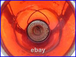 Red Glass Dietz Monarch Tubular Barn Lantern Lamp Vintage Used Parts Old