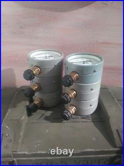 SET OF THREE Vintage Pressure Gauge. Steampunk Lamp Parts. Industrial Home Decor
