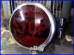 STOP Light Lamp Vintage Accessory OKAY PASS Teleoptic Sparton Rat Rod School Bus