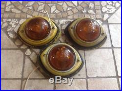 Set 3 KING BEE clearance CAB lamps vintage DIAMOND T truck Light Amber GLASS