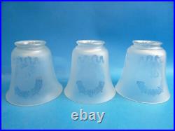 Set 3 Vintage Christmas Bow Frosted Glass Decorative Ceiling Light Shades Parts