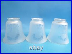 Set 3 Vintage Christmas Bow Frosted Glass Decorative Ceiling Light Shades Parts