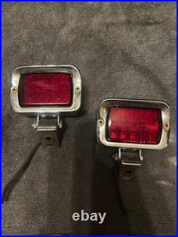Set Of 2 Cgc Vintage Square Fog Lamps Vintage JPN Import Rare Mortor Cycle Model