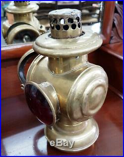 Single Vintage Original Solar Oil Brass Ford Model T Rear Lamp / Lantern 1909
