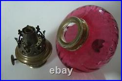 Small red glass lamp for kerosene. Spare parts