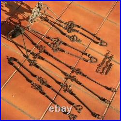 Spare PARTS FRENCH 19th CHANDELIER LIGHT FIXTURE CHAINS +TWO CEILING CANOPY ROSE