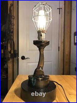 Steampunk Lamp From Vintage Phone Parts With Wood Foundry Base