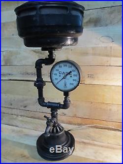 Steampunk Lamp Made From Vintage Flathead Ford Air Cleaner, With Gears, Chevy