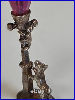 Sterling Silver LAMP POST Charm DOG & CAT VERY RARE DETAIL VINTAGE