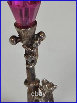 Sterling Silver LAMP POST Charm DOG & CAT VERY RARE DETAIL VINTAGE