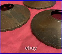 Three Antique Brass Bronze Hurricane Shade Covers Restore Parts SOC37