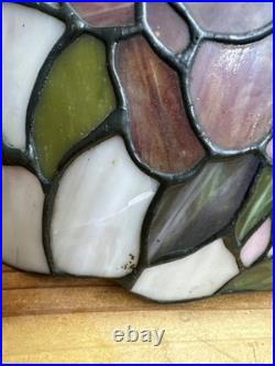 Tiffany Style Stained Glass Flower Butterfly Lamp Shade -CRACKS -Parts Repair