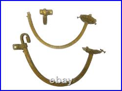 Two Antique Old Brass Metal Gas Lamp Electric Wall Sconce Arms Lighting Parts