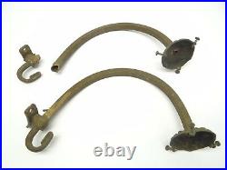 Two Antique Old Brass Metal Gas Lamp Electric Wall Sconce Arms Lighting Parts