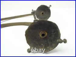 Two Antique Old Brass Metal Gas Lamp Electric Wall Sconce Arms Lighting Parts
