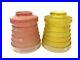 Two_Vintage_Used_Decorative_Painted_Glass_Yellow_Pink_Lamp_Shades_Lighting_Parts_01_nfh