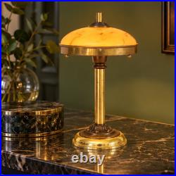 Type Deco table lamp 1930s opal glass marble brass unique piece E14 Ambria