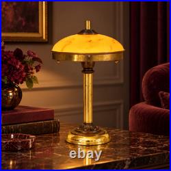 Type Deco table lamp 1930s opal glass marble brass unique piece E14 Ambria