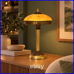 Type Deco table lamp 1930s opal glass marble brass unique piece E14 Ambria