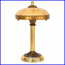 Type Deco table lamp 1930s opal glass marble brass unique piece E14 Ambria